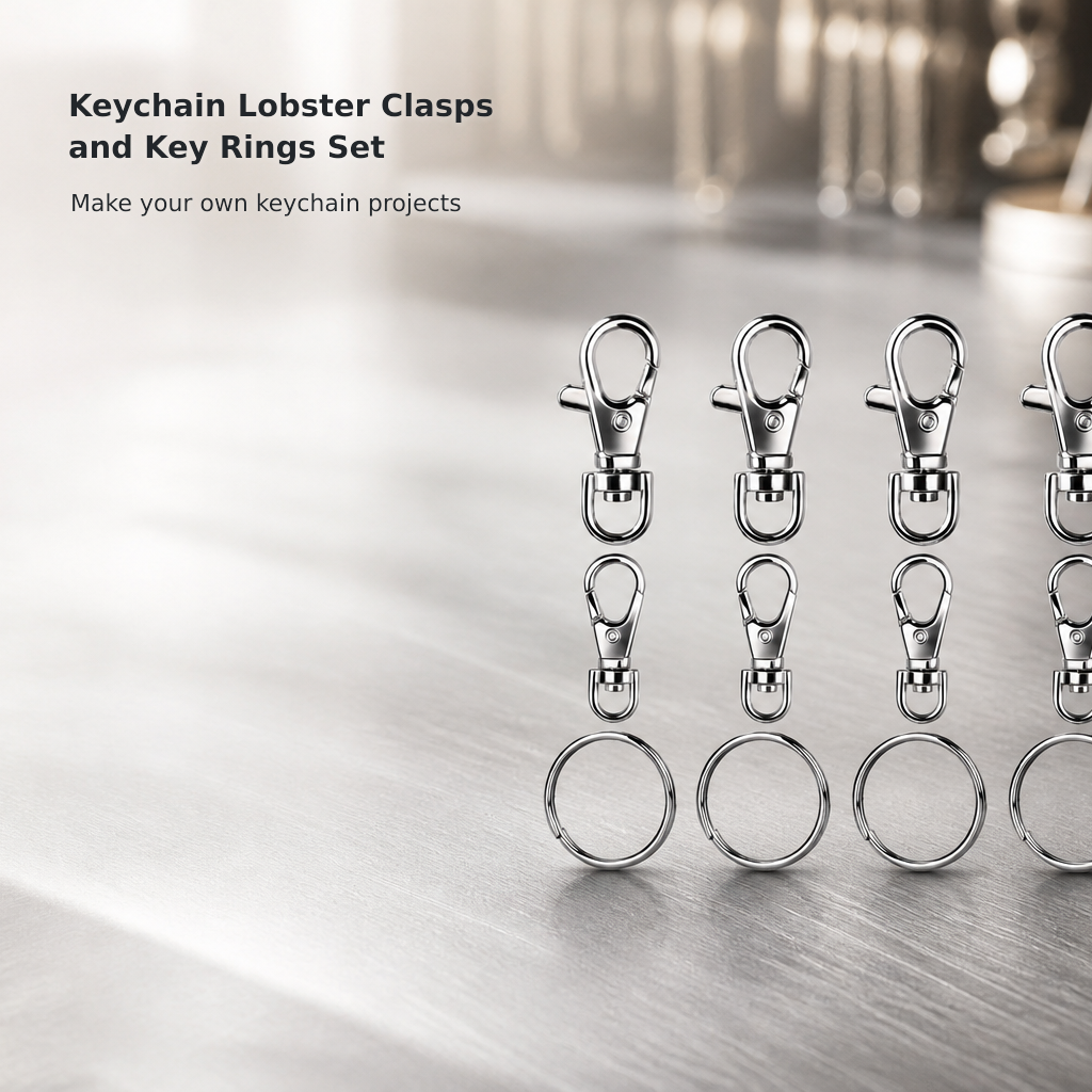Keychain Lobster Clasps and Key Rings Set