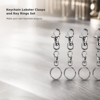 Keychain Lobster Clasps and Key Rings Set