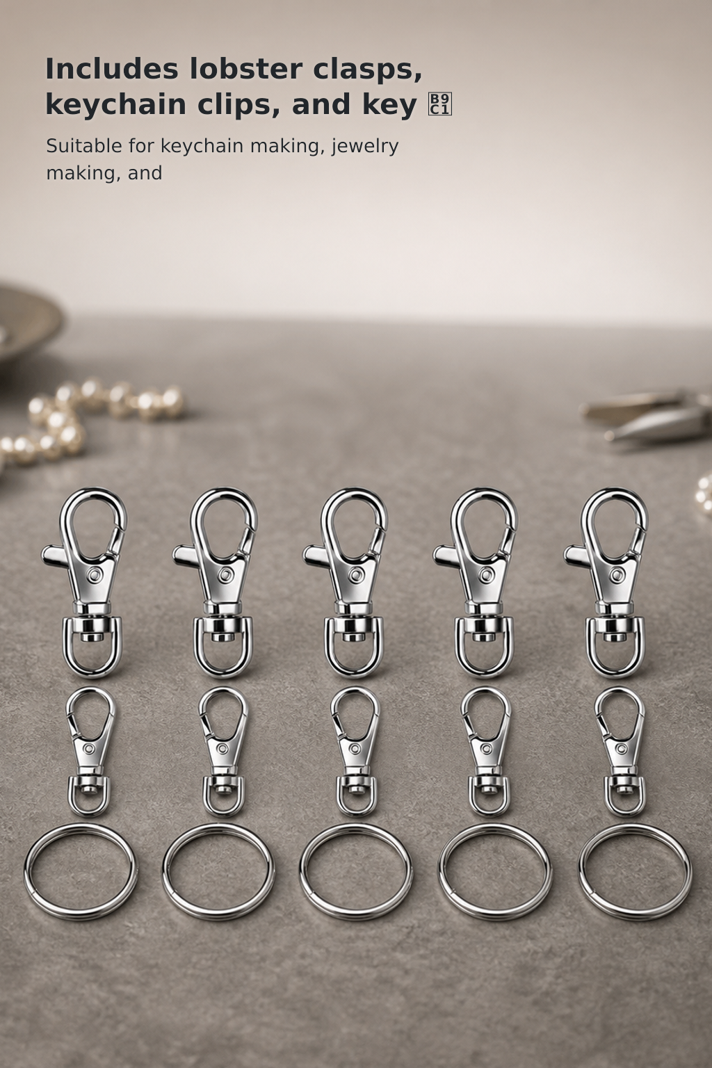 Keychain Lobster Clasps and Key Rings Set